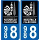 988 nouvelle calédonie autocollant plaque logo 3