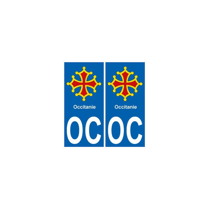 autocollant plaque immatriculation auto département OC sticker Occitanie logo 12