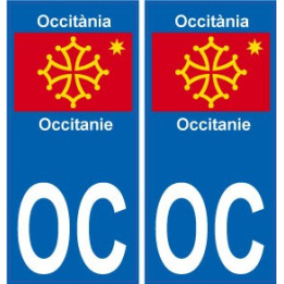 autocollant plaque immatriculation auto département OC sticker Occitanie logo 11