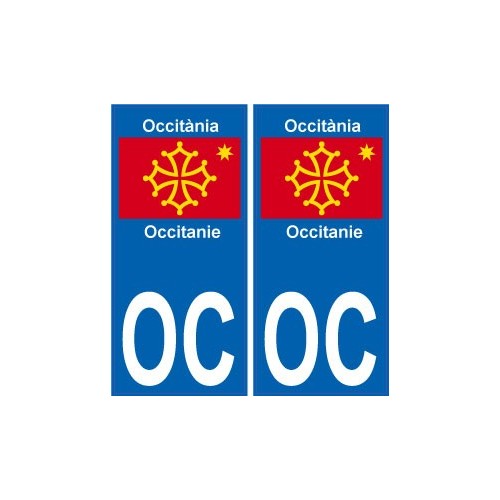 autocollant plaque immatriculation auto département OC sticker Occitanie logo 11