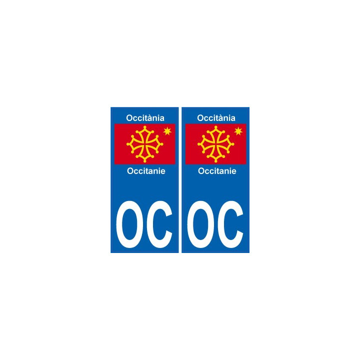 autocollant plaque immatriculation auto département OC sticker Occitanie logo 11