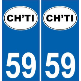 59 Nord autocollant plaque immatriculation auto département sticker  logo ch'ti
