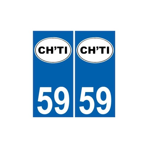 59 Nord autocollant plaque immatriculation auto département sticker  logo ch'ti