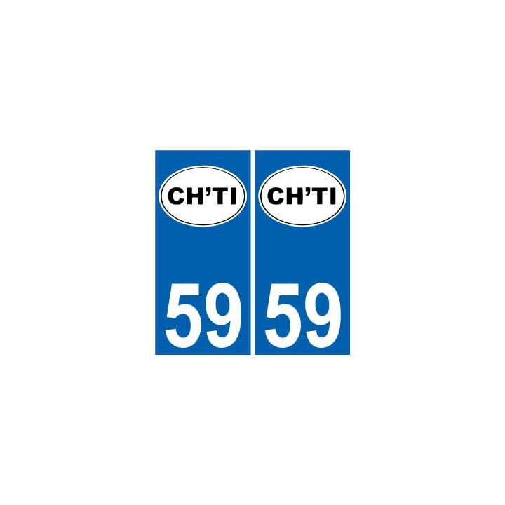 59 Nord autocollant plaque immatriculation auto département sticker  logo ch'ti