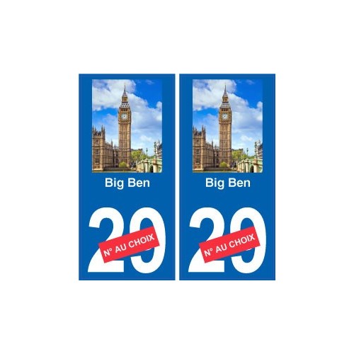 Big Ben autocollant plaque monument numéro au choix