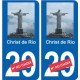 Christ de Rio autocollant plaque monument numéro au choix