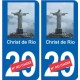 Christ de Rio autocollant plaque monument numéro au choix