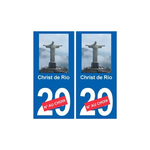 Christ de Rio autocollant plaque monument numéro au choix