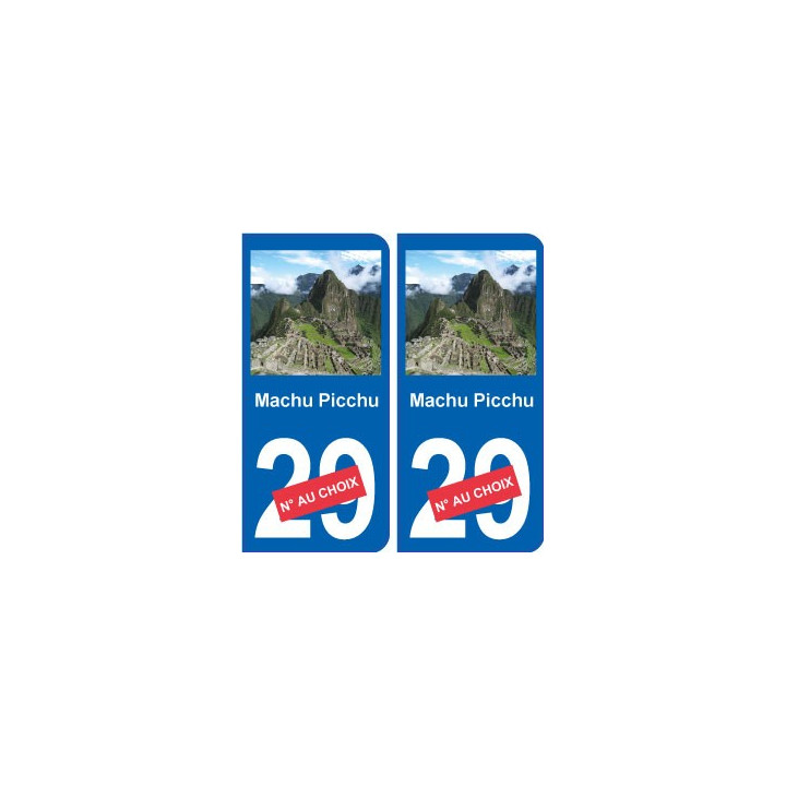 Machu Picchu autocollant plaque monument numéro au choix