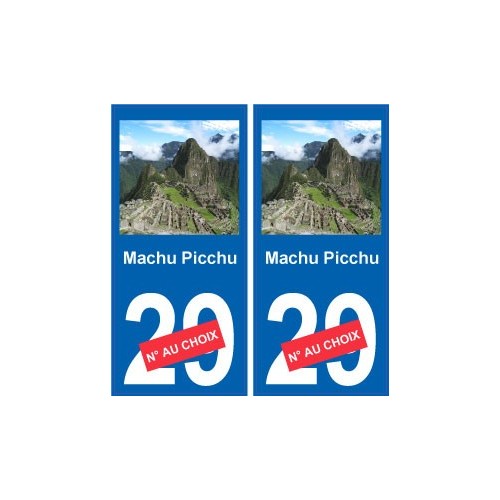Machu Picchu autocollant plaque monument numéro au choix