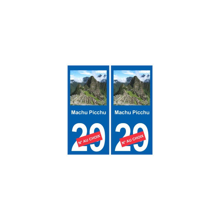 Machu Picchu autocollant plaque monument numéro au choix