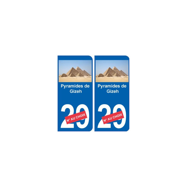 Pyramides de Gizeh autocollant plaque monument numéro au choix
