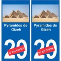 Pyramides de Gizeh autocollant plaque monument numéro au choix