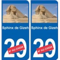 Sphinx de Gizeh autocollant plaque monument numéro au choix