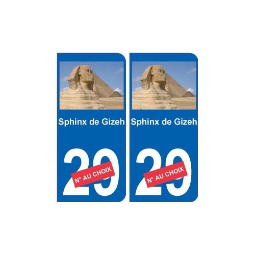 Sphinx de Gizeh autocollant plaque monument numéro au choix