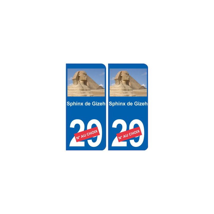 Sphinx de Gizeh autocollant plaque monument numéro au choix
