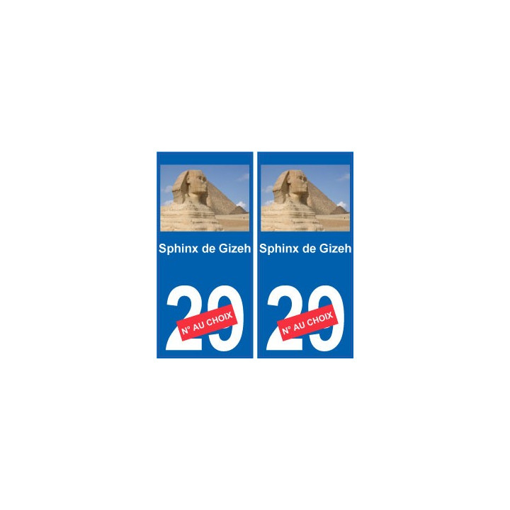 Sphinx de Gizeh autocollant plaque monument numéro au choix
