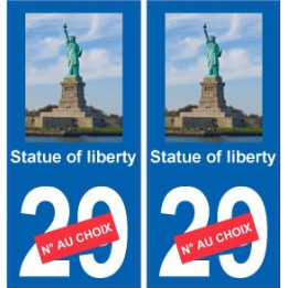statue de la liberté - statue of liberty autocollant plaque monument numéro au choix