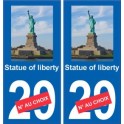 statue de la liberté - statue of liberty autocollant plaque monument numéro au choix