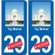 Taj Mahal autocollant plaque monument numéro au choix