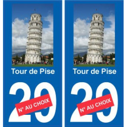 Tour de pise autocollant plaque monument numéro au choix