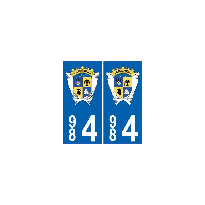 984 TAAF autocollant département plaque immatriculation blason lamantins