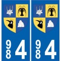 984 TAAF decal sticker departamento de la placa de registro escudo de armas 2