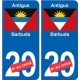 Antigua-et-Barbuda sticker numéro département au choix autocollant plaque immatriculation auto