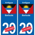 Antigua-et-Barbuda sticker numéro département au choix autocollant plaque immatriculation auto