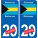 Bahamas sticker numéro département au choix autocollant plaque immatriculation auto