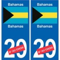 Bahamas sticker numéro département au choix autocollant plaque immatriculation auto