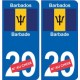 barbade barbados sticker numéro département au choix autocollant plaque immatriculation auto