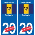 barbade barbados sticker numéro département au choix autocollant plaque immatriculation auto