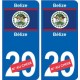 Bélize Belize sticker numéro département au choix autocollant plaque immatriculation auto