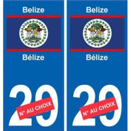 Bélize Belize sticker numéro département au choix autocollant plaque immatriculation auto
