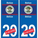 Bélize Belize sticker numéro département au choix autocollant plaque immatriculation auto