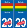 Bolivie Bolivia sticker numéro département au choix autocollant plaque immatriculation auto
