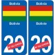 Bolivie Bolivia sticker numéro département au choix autocollant plaque immatriculation auto