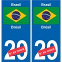 Brésil Brasil sticker numéro département au choix autocollant plaque immatriculation auto