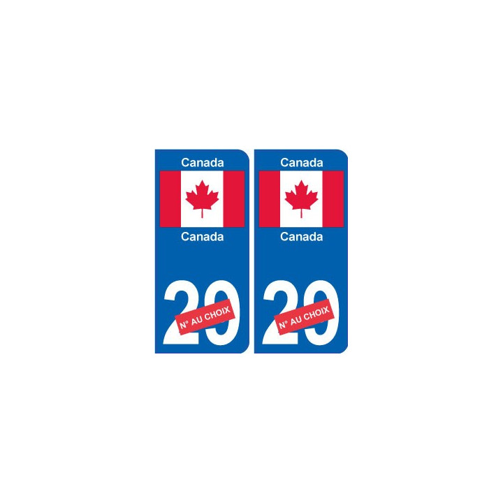 Canada Canada sticker numéro département au choix autocollant plaque immatriculation auto