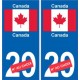 Canada Canada sticker numéro département au choix autocollant plaque immatriculation auto