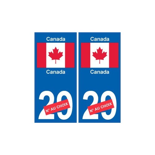 Canada Canada sticker numéro département au choix autocollant plaque immatriculation auto