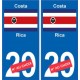 Costa-Rica sticker numéro département au choix autocollant plaque immatriculation auto