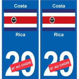 Costa-Rica sticker numéro département au choix autocollant plaque immatriculation auto