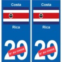 Costa Rica numero della vignetta dipartimento scelta adesivo targa di immatricolazione auto