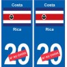 Costa-Rica sticker numéro département au choix autocollant plaque immatriculation auto