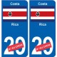 Costa-Rica sticker numéro département au choix autocollant plaque immatriculation auto