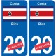 Costa-Rica sticker numéro département au choix autocollant plaque immatriculation auto