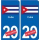 Cuba sticker numéro département au choix autocollant plaque immatriculation auto