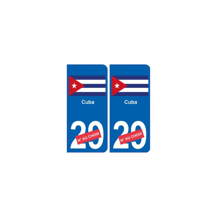 Cuba sticker numéro département au choix autocollant plaque immatriculation auto